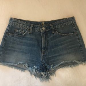 7 For All Mankind - Frayed Denim Shorts